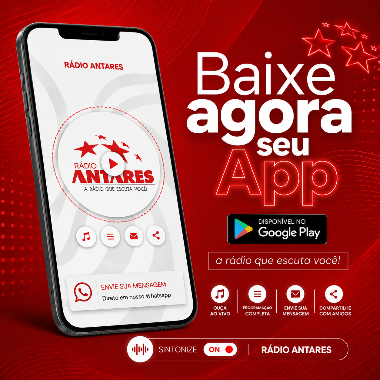 Ouça a rádio Clube em seu smartphone ou tablet pelo nosso app próprio